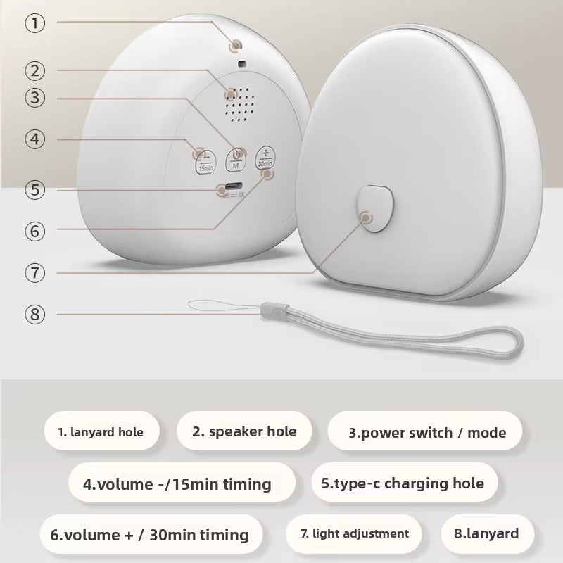 SHELPER White Noise Sound Machine with RGB Night Light